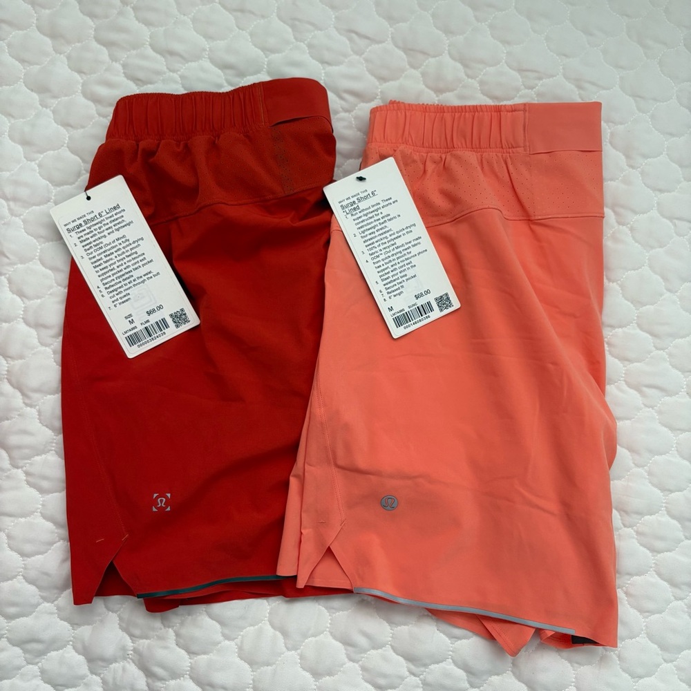 Lululemon Orange Surge Shorts Bundle